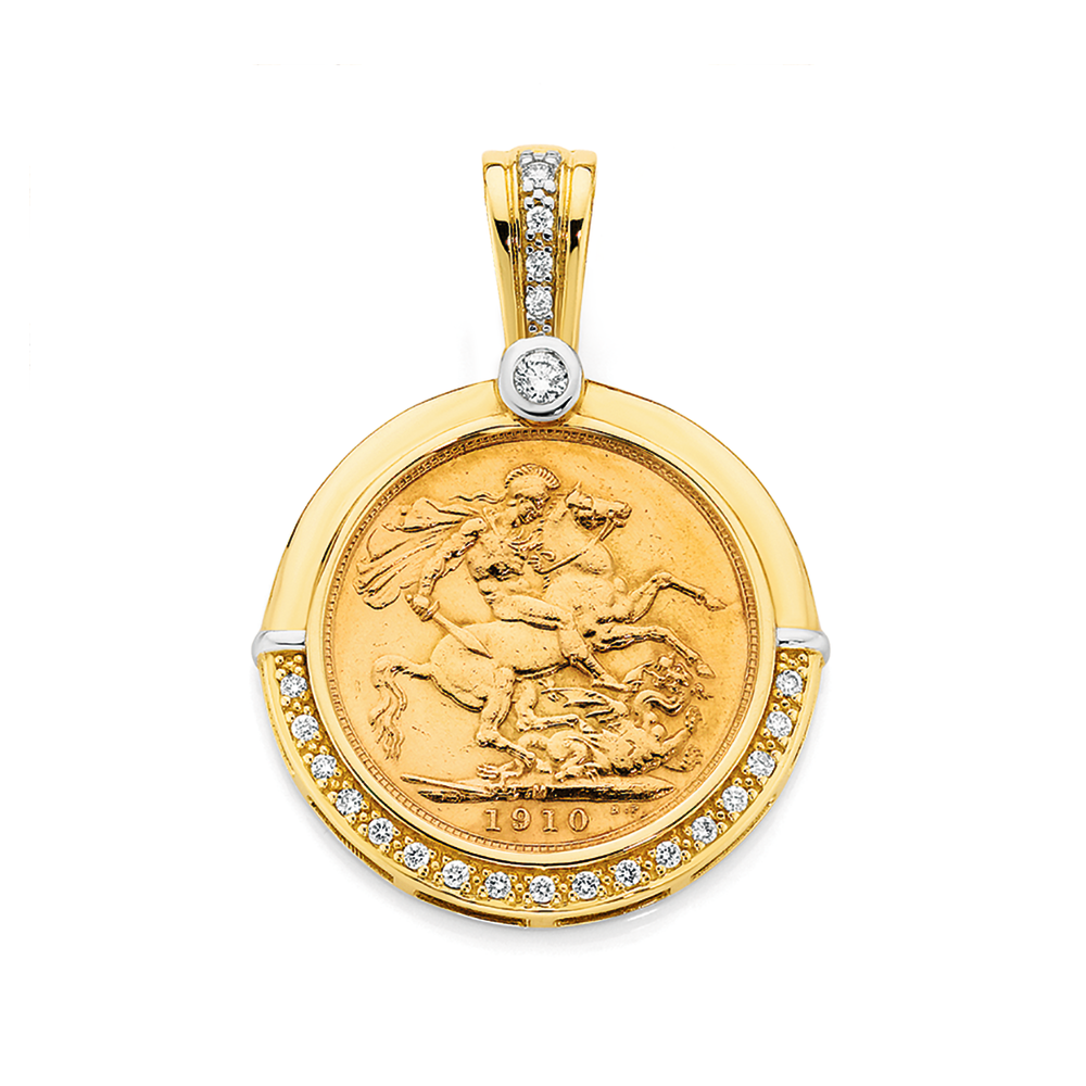 diamond sovereign pendant