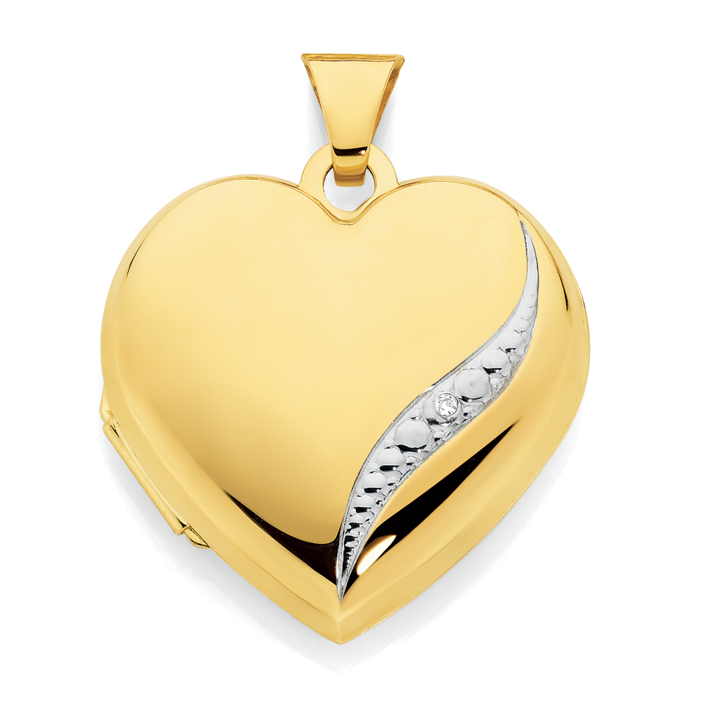 Diamond store heart locket