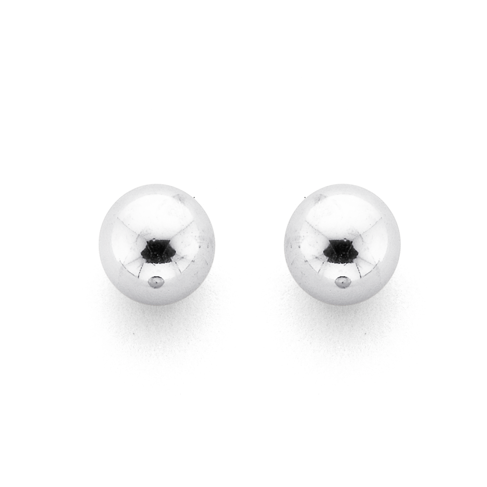 White ball store earrings