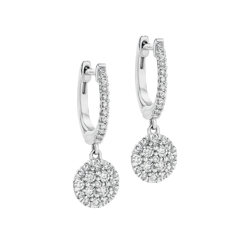 Diamond drop on sale huggie earrings