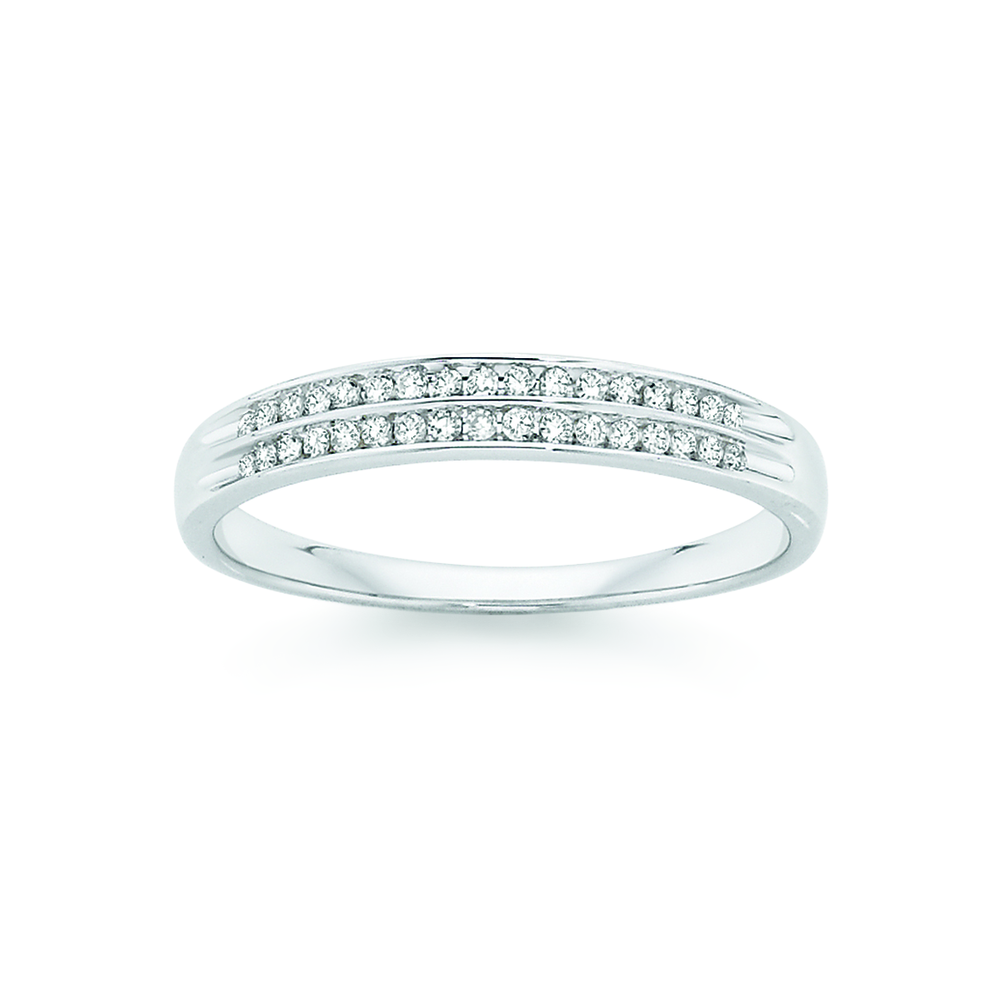 double row channel set diamond ring