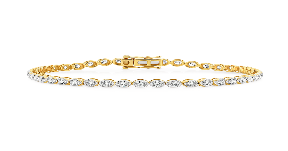 Alora By Angus & Coote14ct Gold Lab Grown Diamond Tennis Bracelet ...