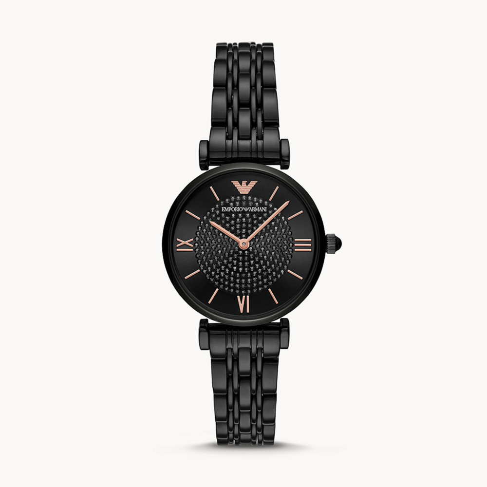 armani black watch womens