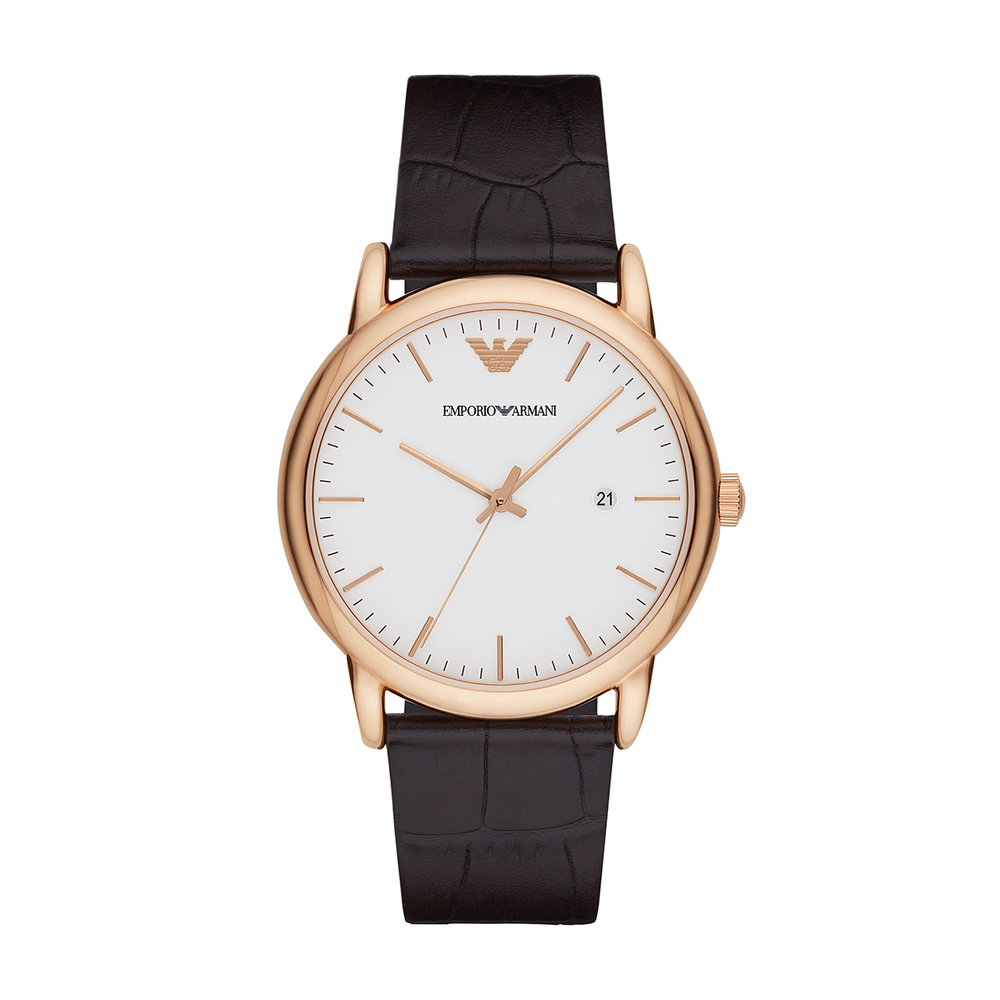 Emporio armani mens watch rose gold sale