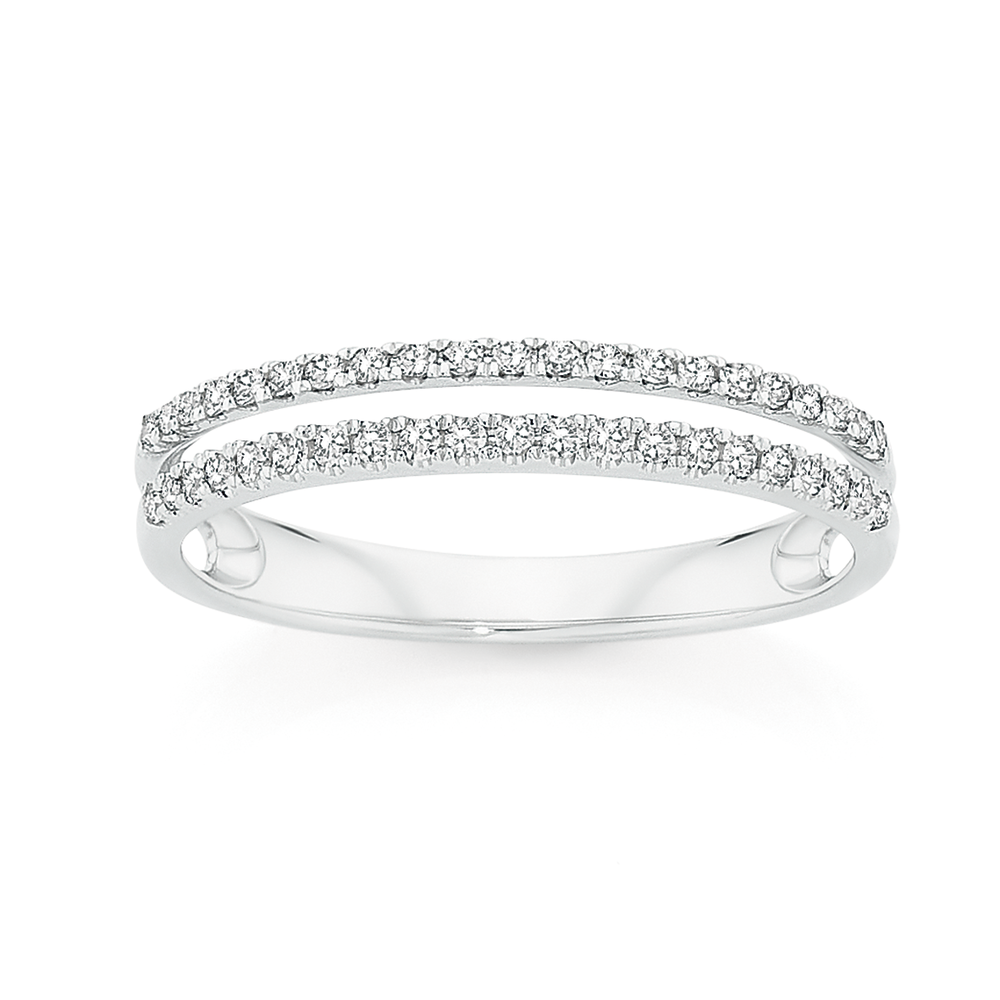 Double row diamond wedding shop band