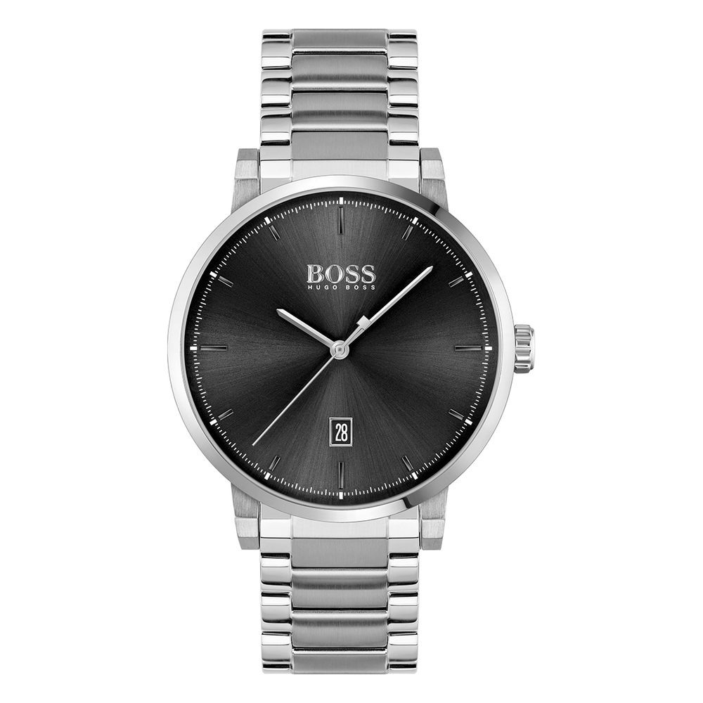 hugo boss mens watch silver