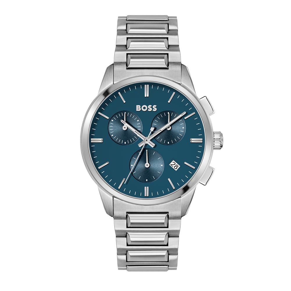 hugo boss silver strap watch