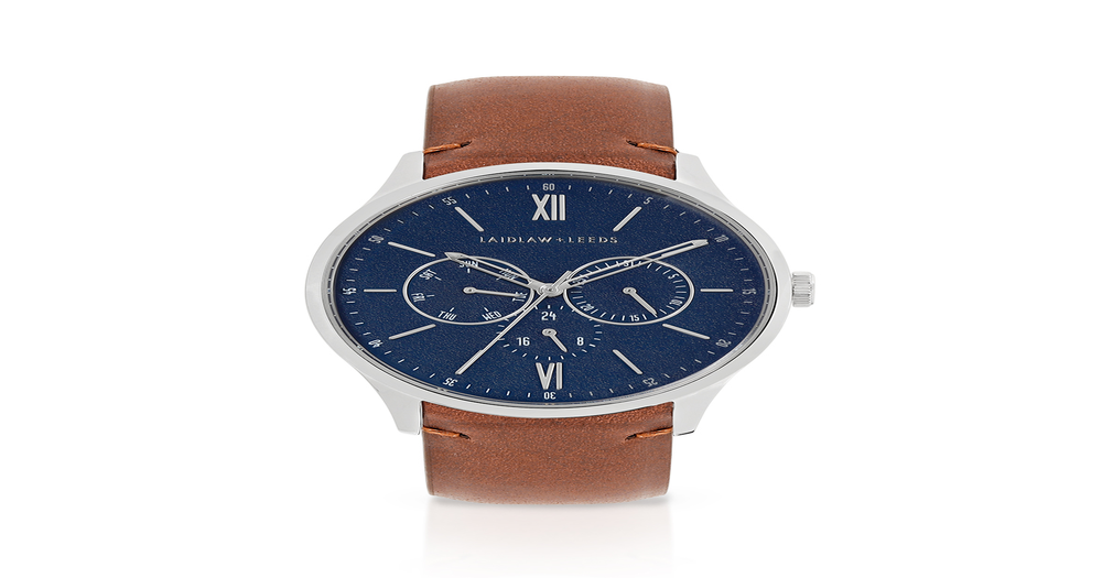 Laidlaw + Leeds Men's Multifunction Dress Watch in Silver | Angus & Coote