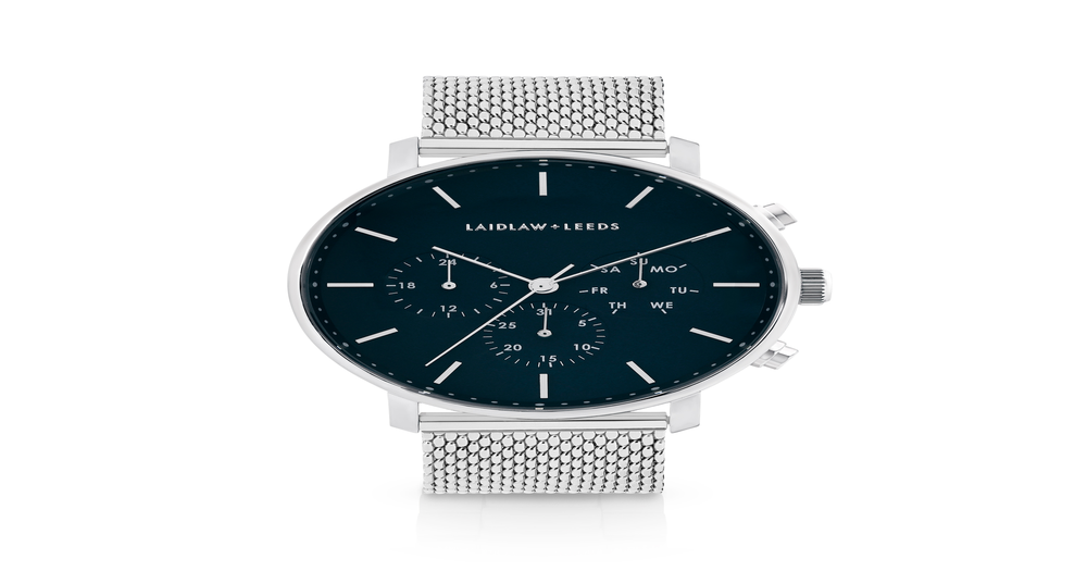 Laidlaw + Leeds Men's Multifunction Watch in Silver | Angus & Coote