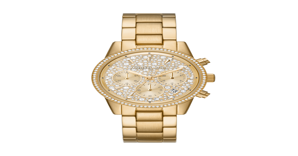 Michael Kors Ritz Ladies Chronograph Watch in Gold | Angus & Coote