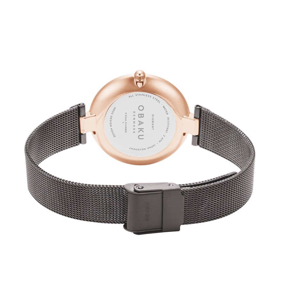 Obaku Diamant 1 - Granite Ladies Watch in Grey | Angus & Coote