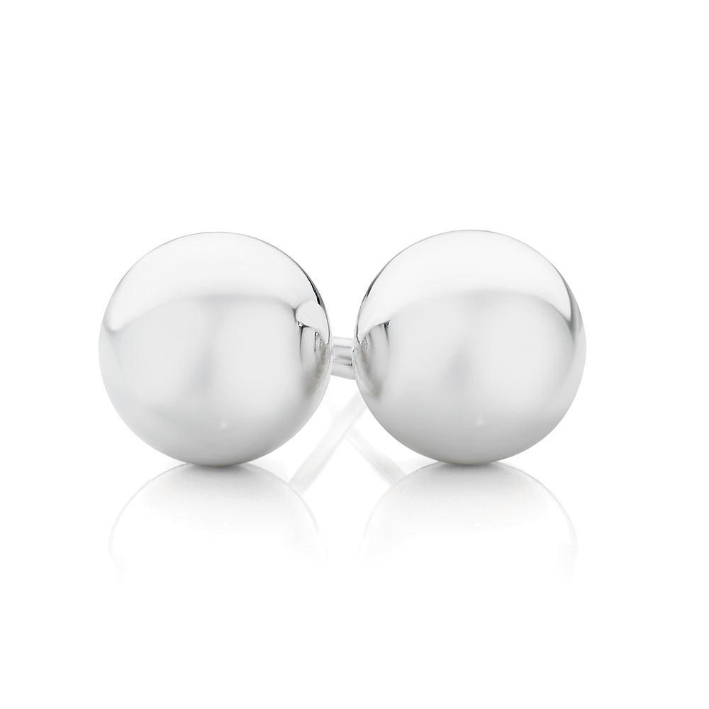 Buy White Gold Sterling Silver Ball Stud Earrings 3mm-8mm Options, Simple  Polished Ball Studs Hypoallergenic Jewelry (3mm) at Amazon.in