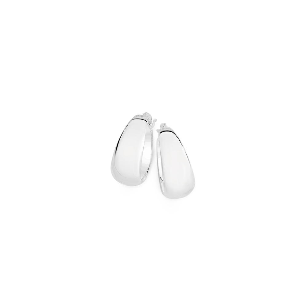 oval hoop silver earrings