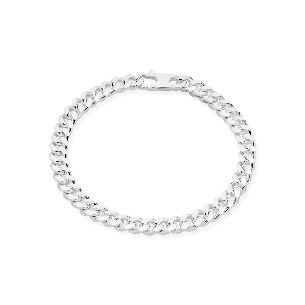 solid silver curb bracelet