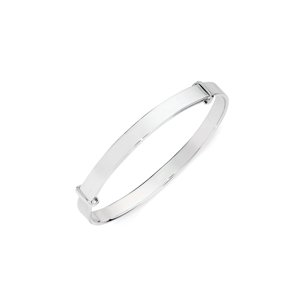 Silver 3.5x40mm Plain Expander Children's Bangle | Angus & Coote