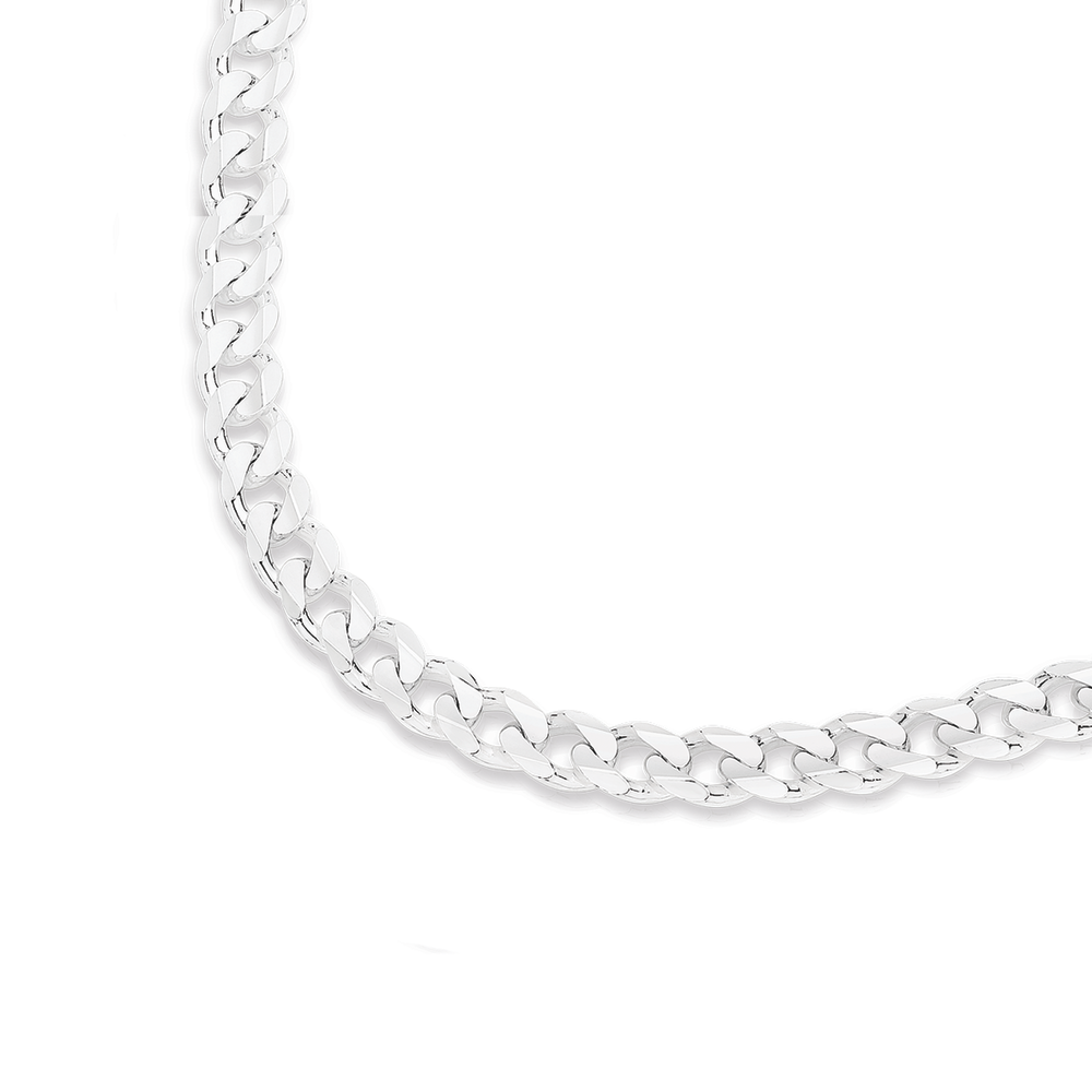 Silver flat on sale curb chain