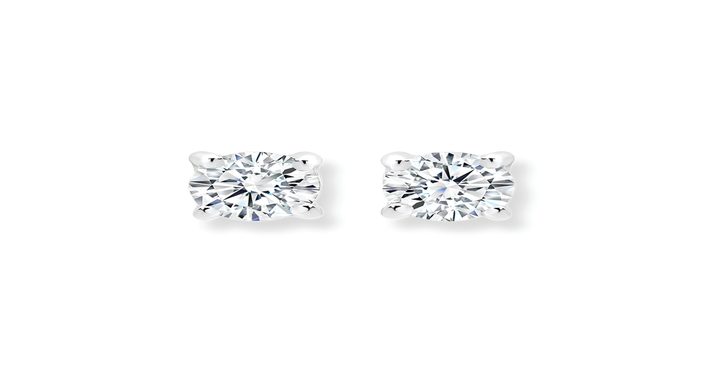 Silver 5mm Cz Stud Earrings in White | Angus & Coote