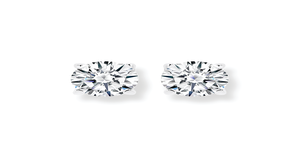 Silver 6mm Cz Stud Earrings in White | Angus & Coote