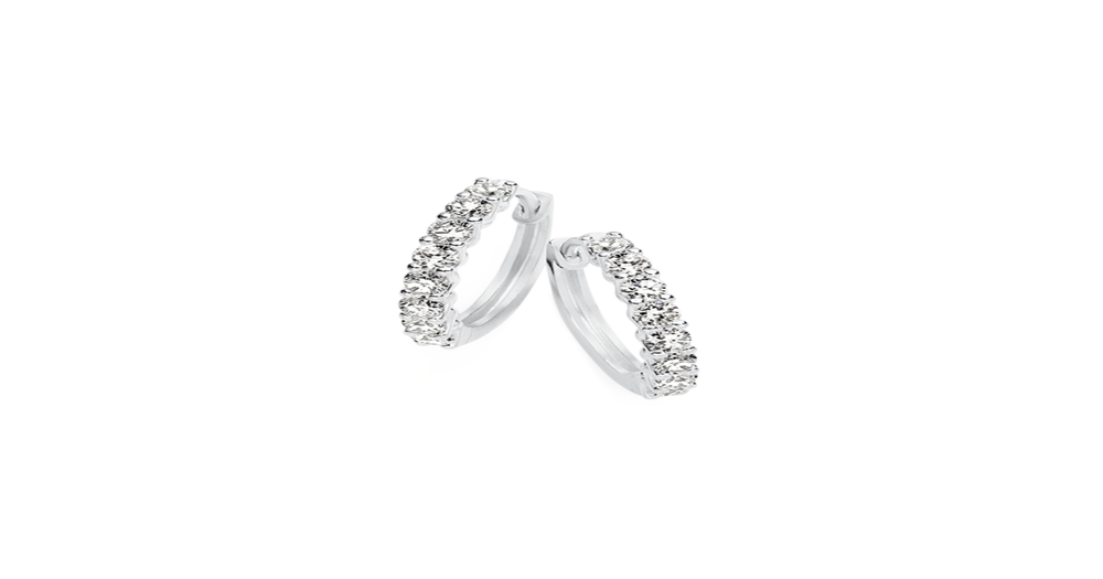 Silver Cz Claw Set Fancy Side Hoops Earrings | Angus & Coote