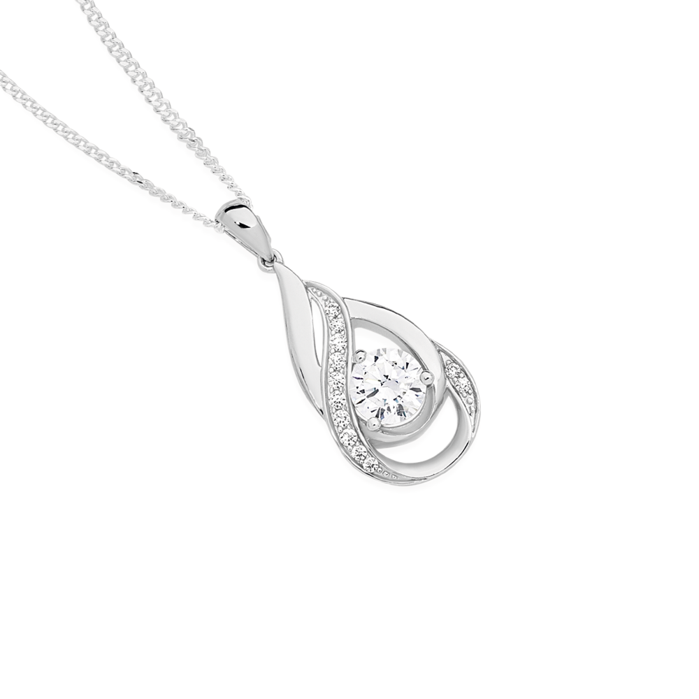 White gold sale cz pendant