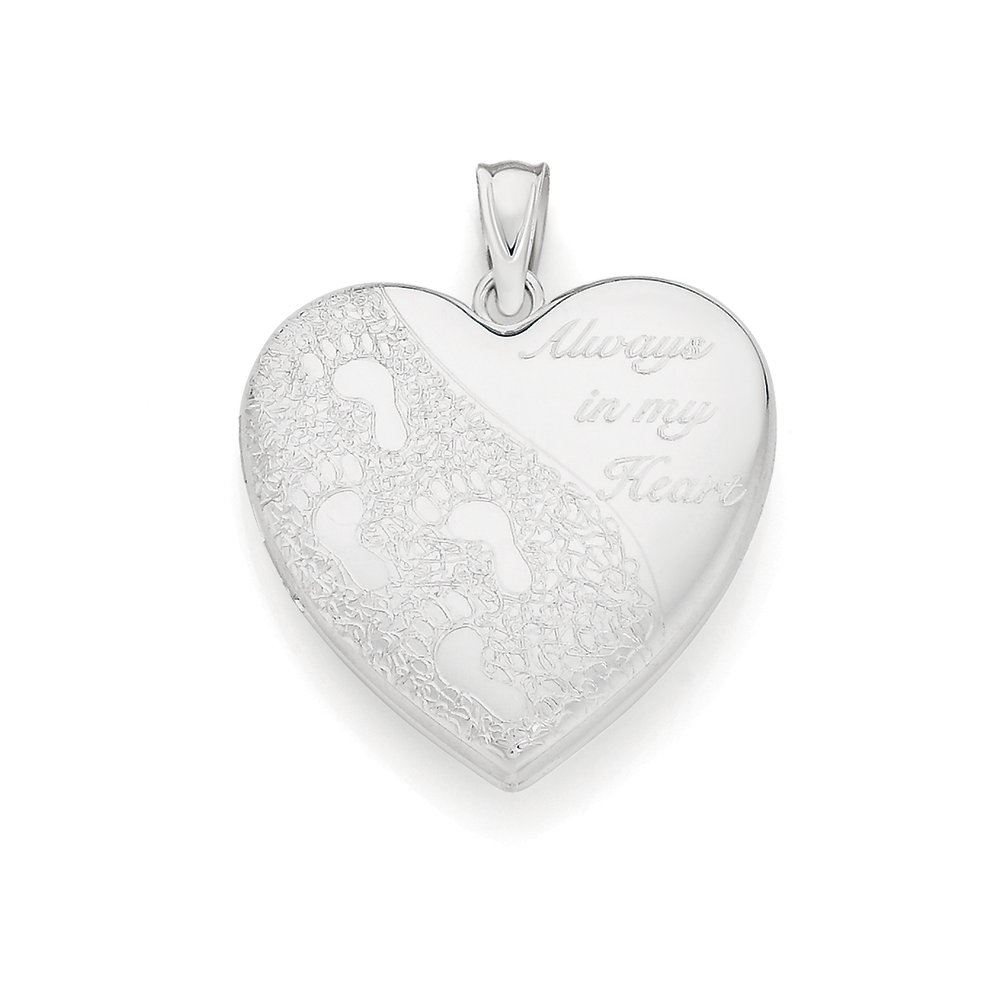 footprints locket necklace