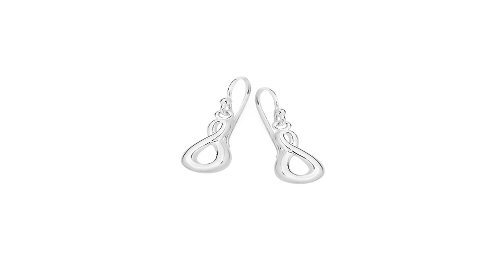 Silver Infinity Drop Earrings | Angus & Coote