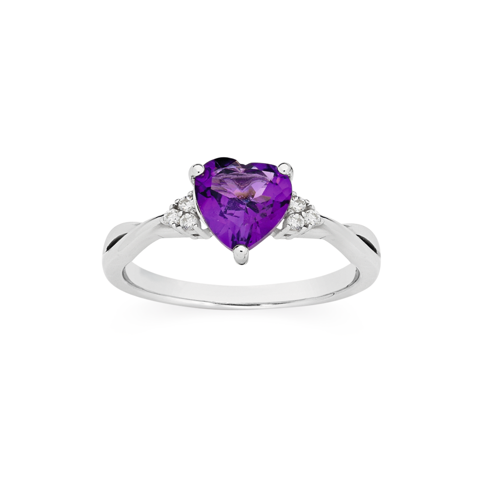 Amethyst and silver deals ring