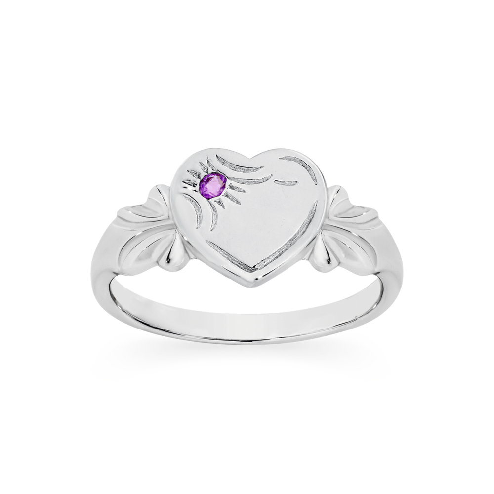 Girls silver sales signet ring