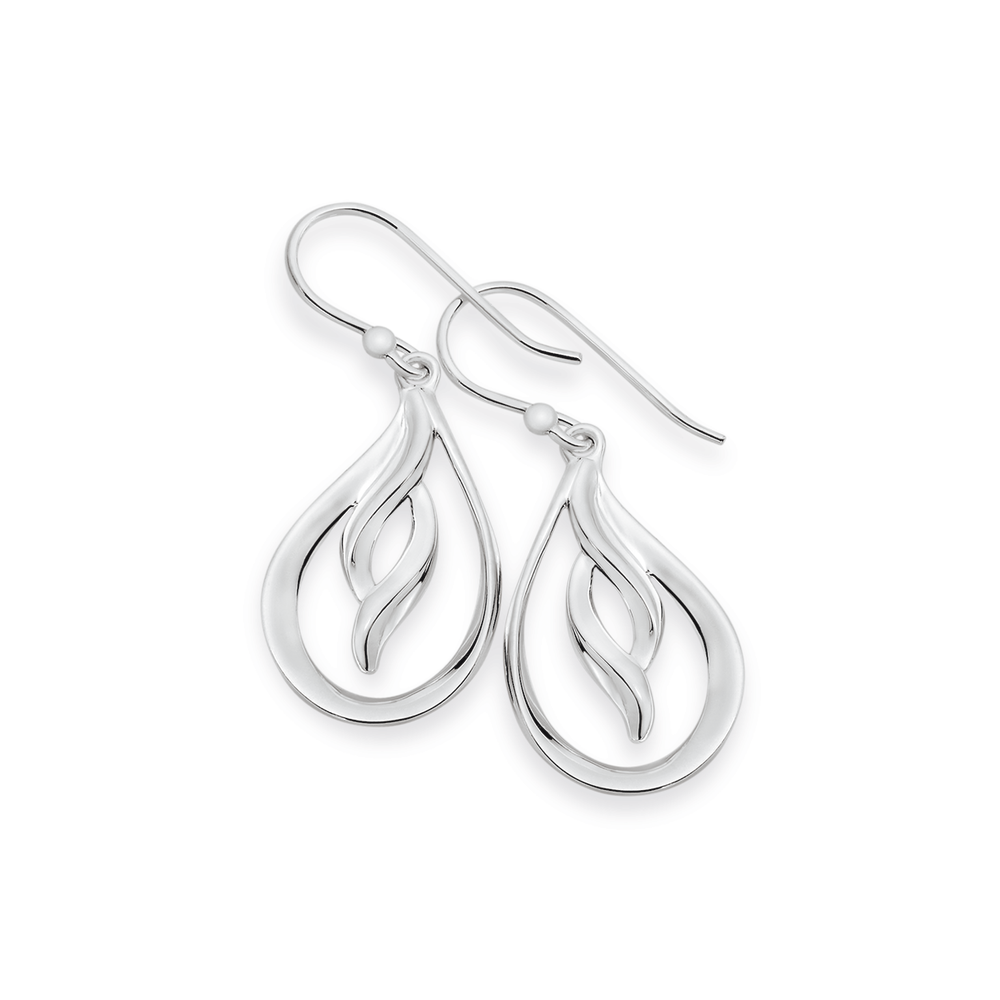 pear drop earrings silver