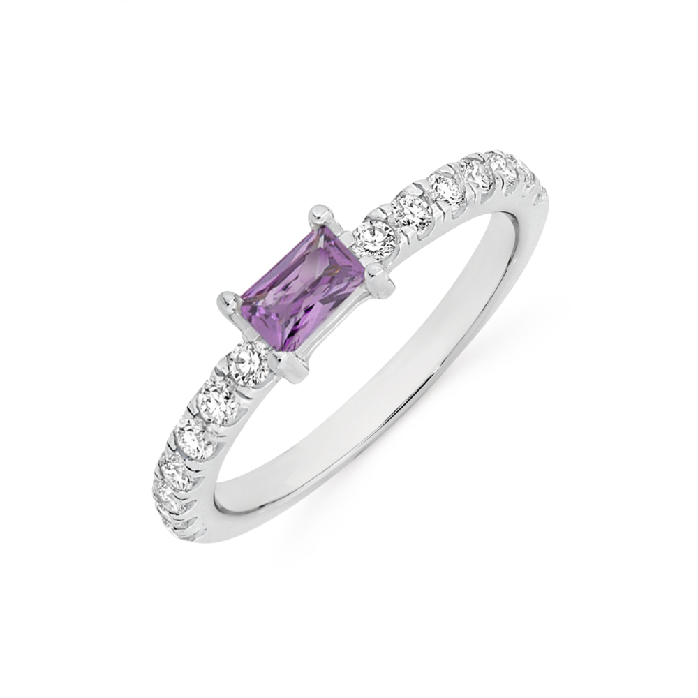 Purple cubic hot sale zirconia ring